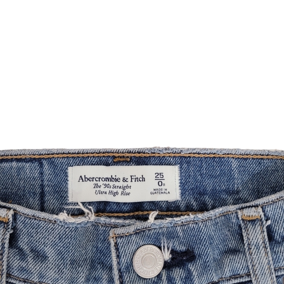 Abercrombie & Fitch Curve Love Ultra High Rise 90s Straight Jean Size 25 0 - Picture 3 of 8